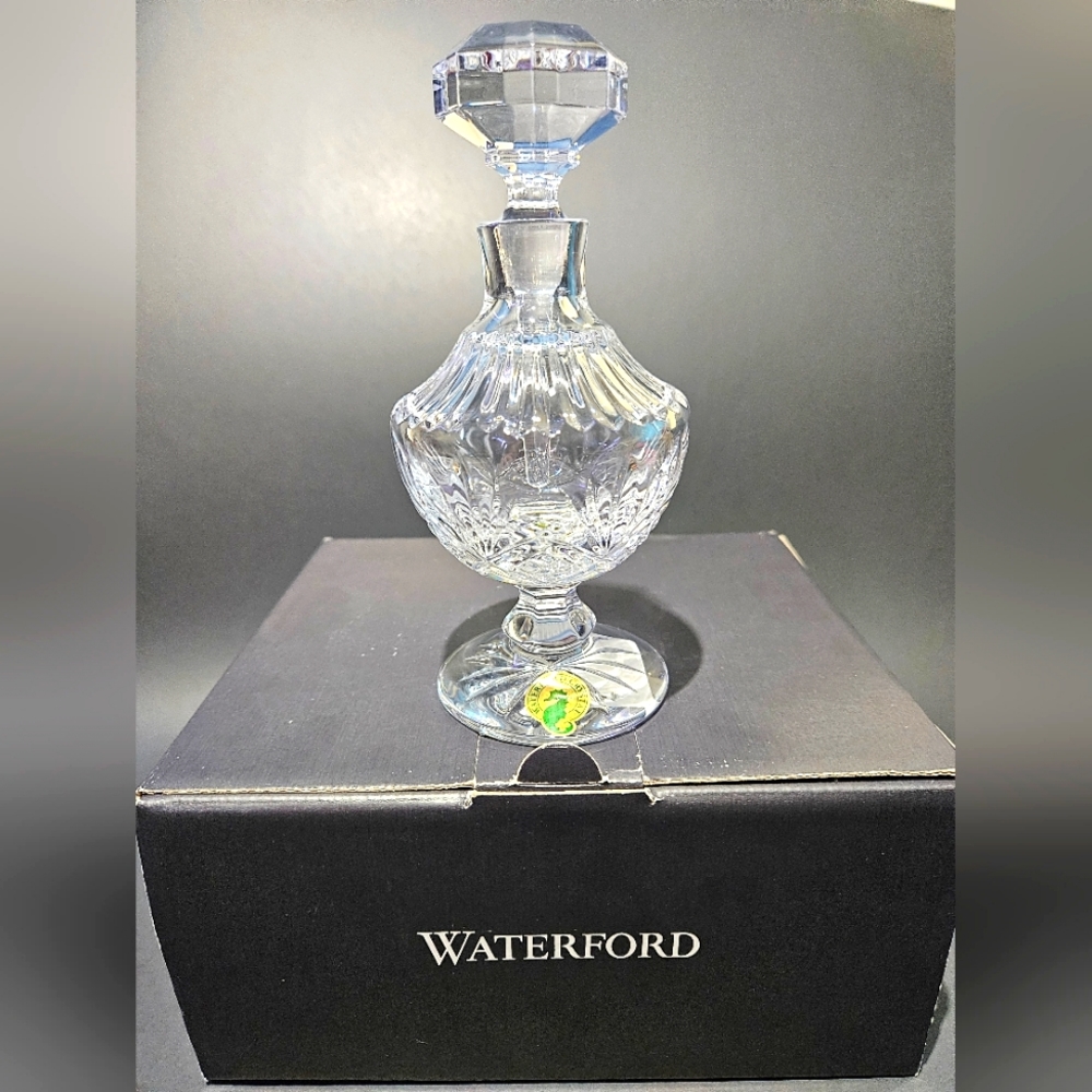 Waterford Crystal 6" Kelly Pattern Footed Perfume Bottle